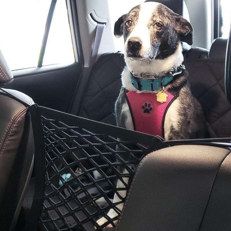 A pet car safety net available at Adorable Pet Supply.