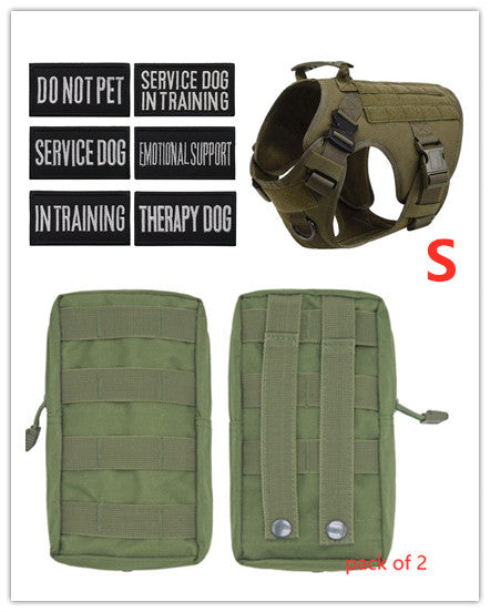 A military tactical dog harness perfect for a large dogs and available at Adorable Pet Supply.