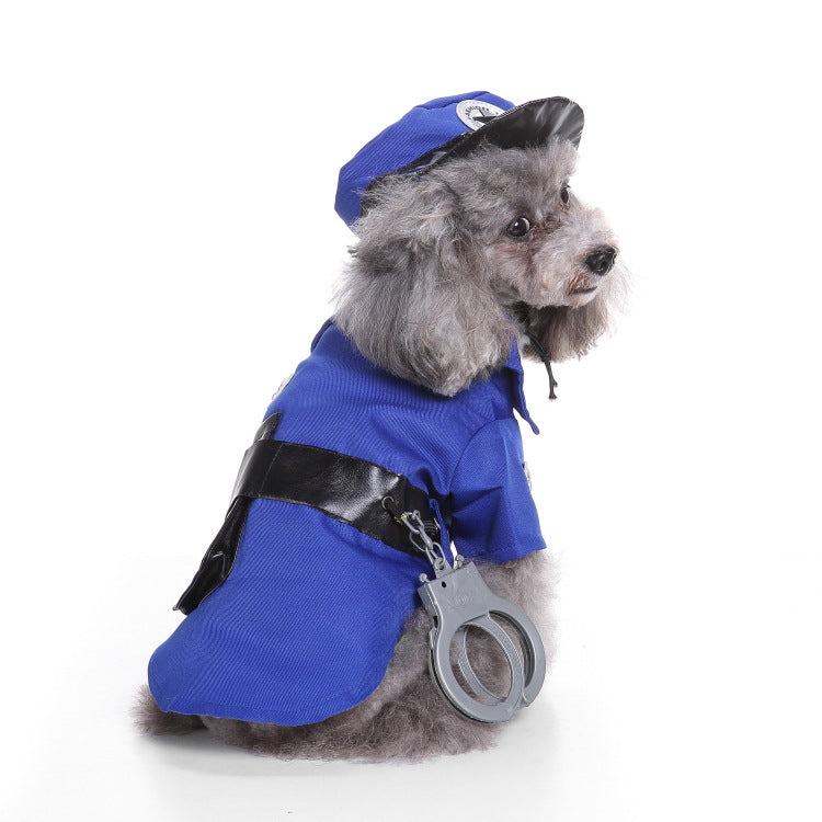 A Halloween dog police costume available at Adorable Pet Supply.