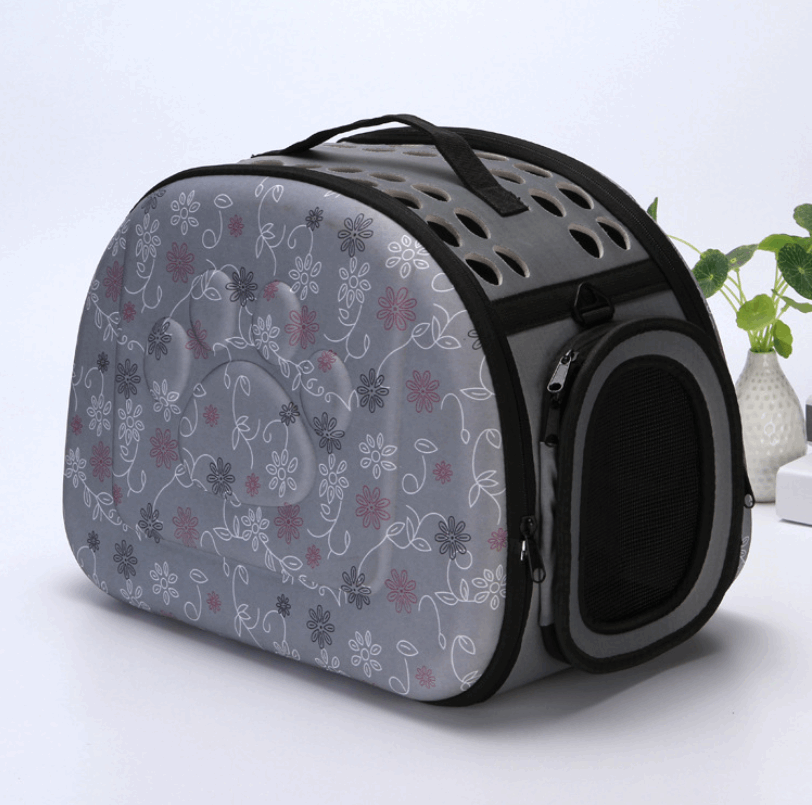 A traveling pet carrier that be purchase at Adorable Pet Supply.