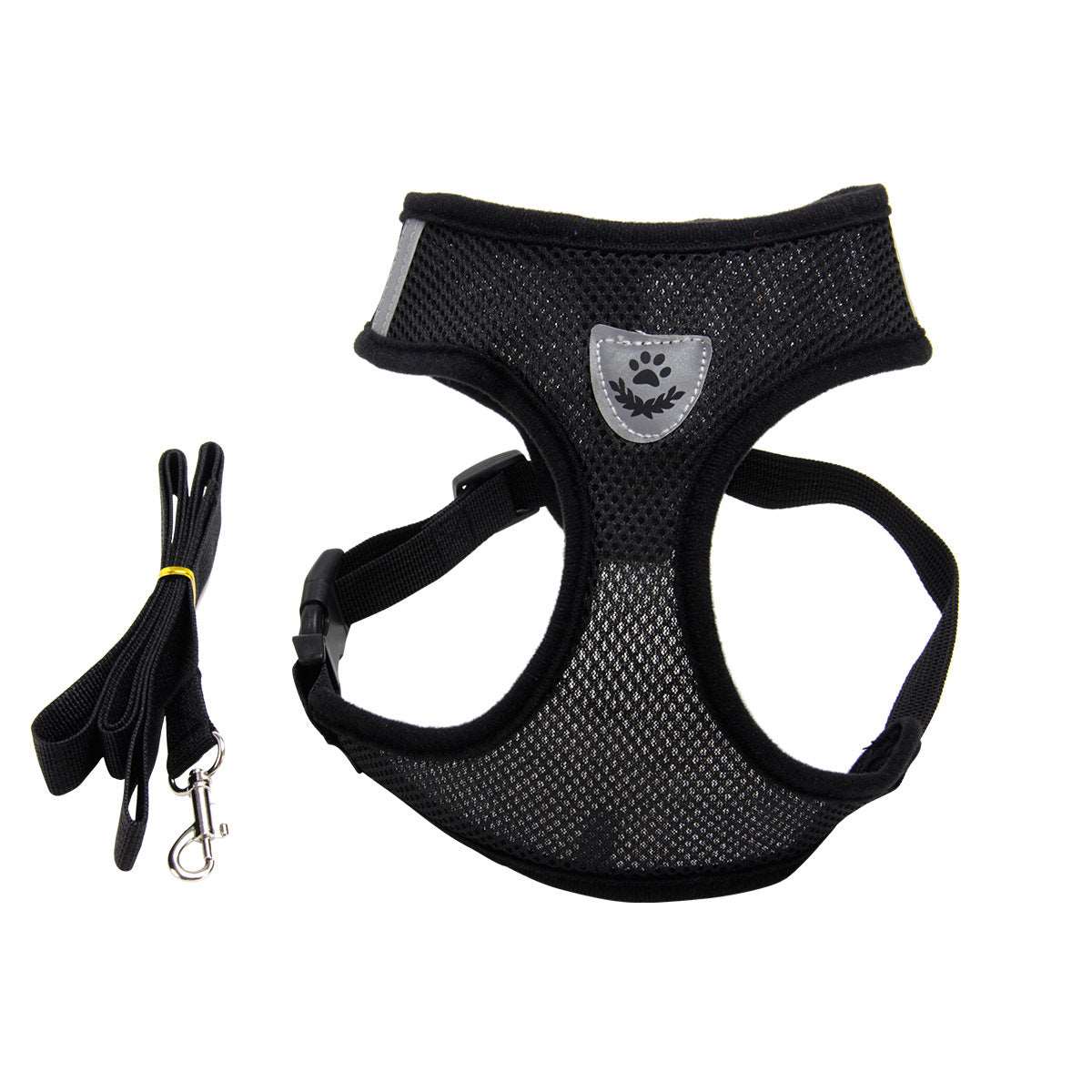 A colorful expandable harness and leash combo available at Adorable Pet Supply.