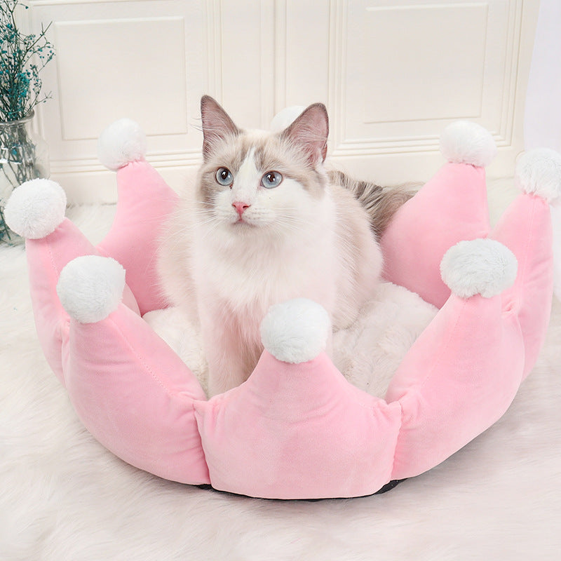 Pet Sleeping Nest | Cozy Crown Pet Bed
