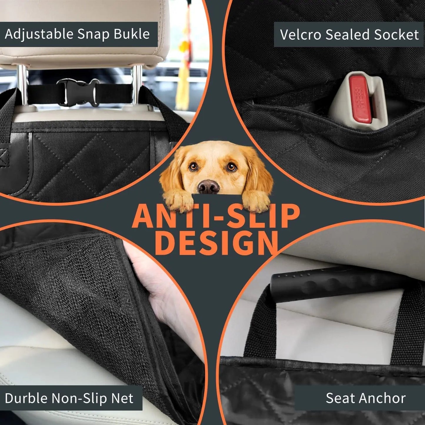 Dog Car Waterproof Seat Cover For Back Seat