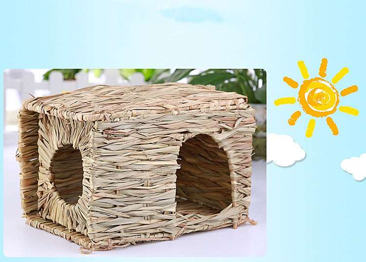 A Grass Straw House for small pets is available at Adorable Pet Supply.