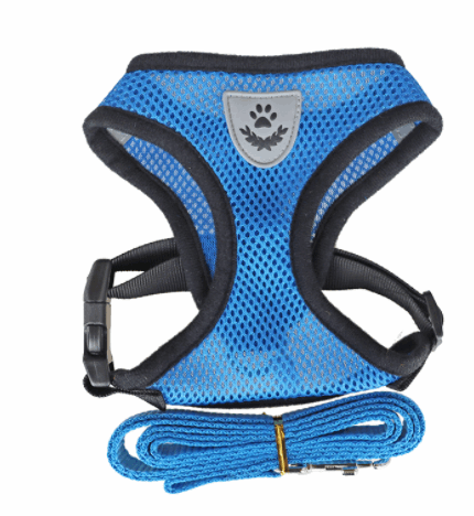 A colorful expandable harness and leash combo available at Adorable Pet Supply.