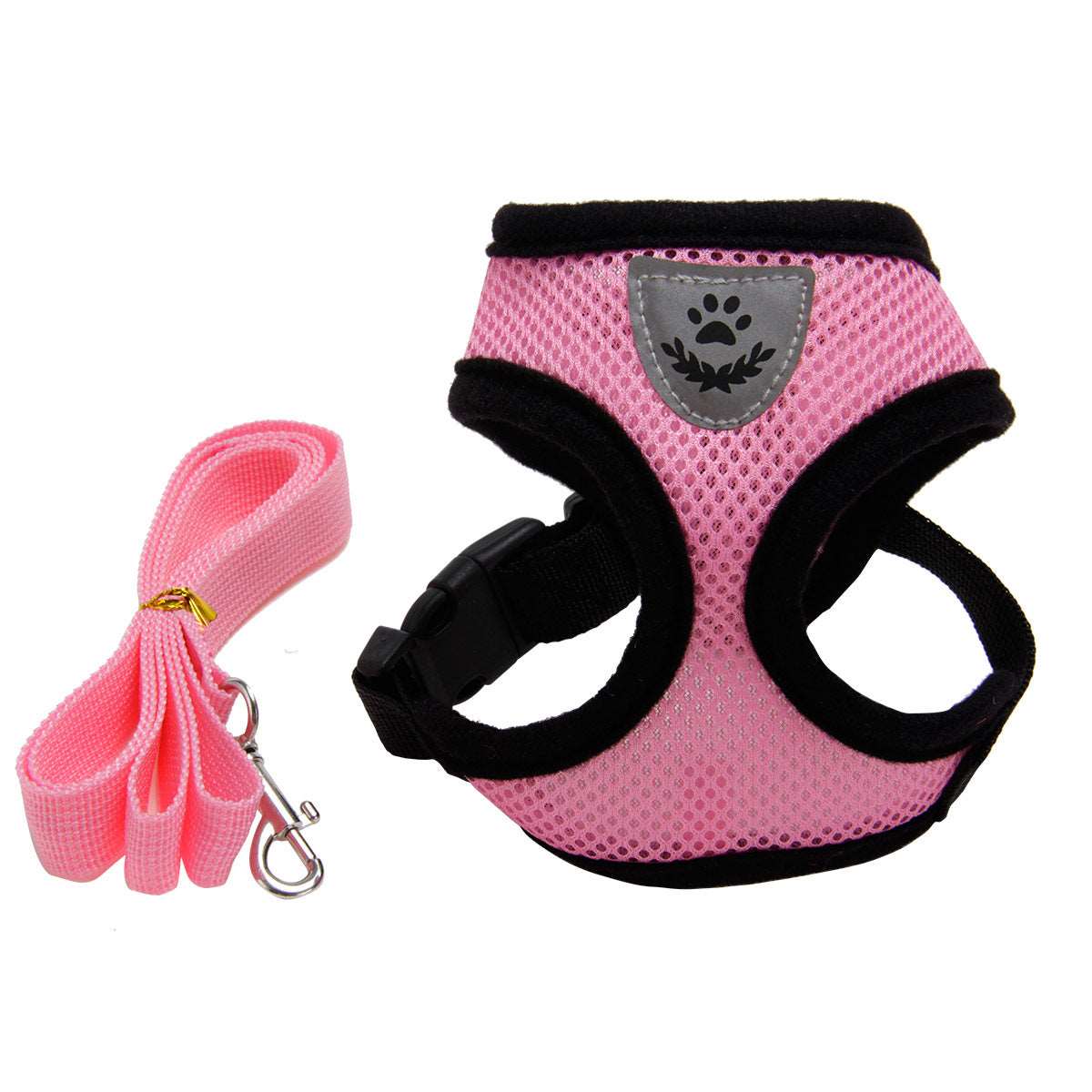 A colorful expandable harness and leash combo available at Adorable Pet Supply.