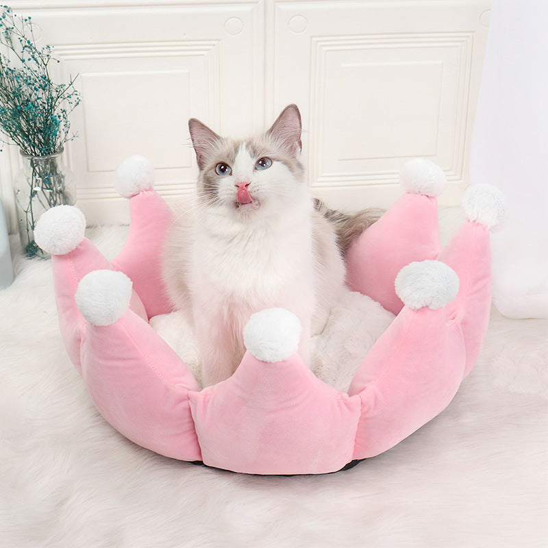 Pet Sleeping Nest | Cozy Crown Pet Bed