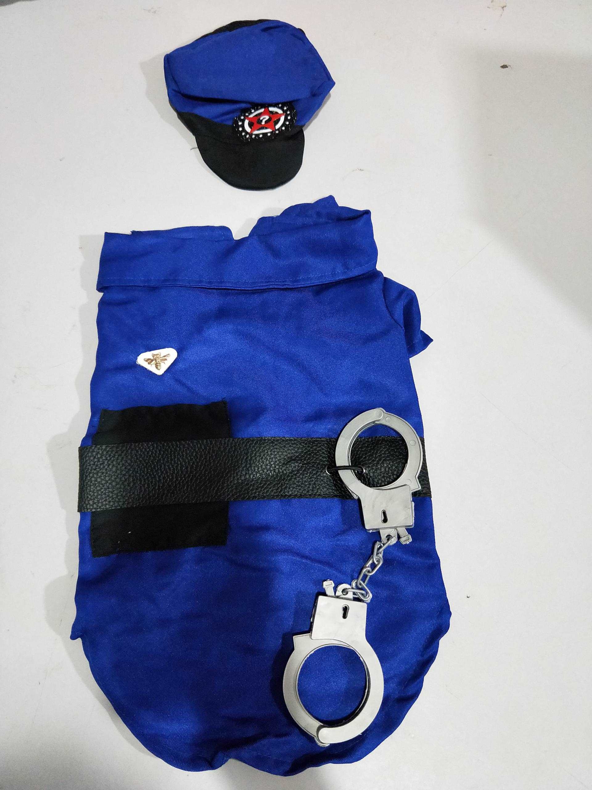 A Halloween dog police costume available at Adorable Pet Supply.