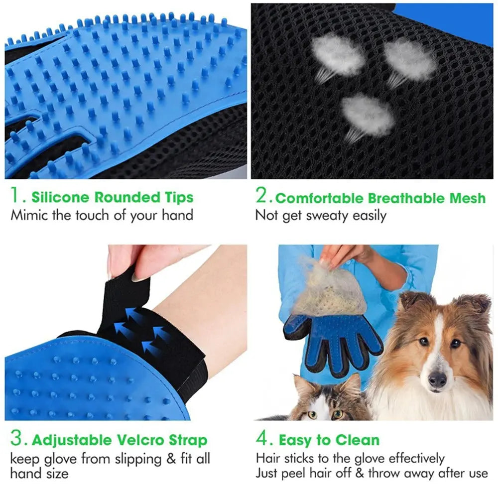 Cat Grooming Glove which extremely helpful during shedding time for any  of your furry pets.