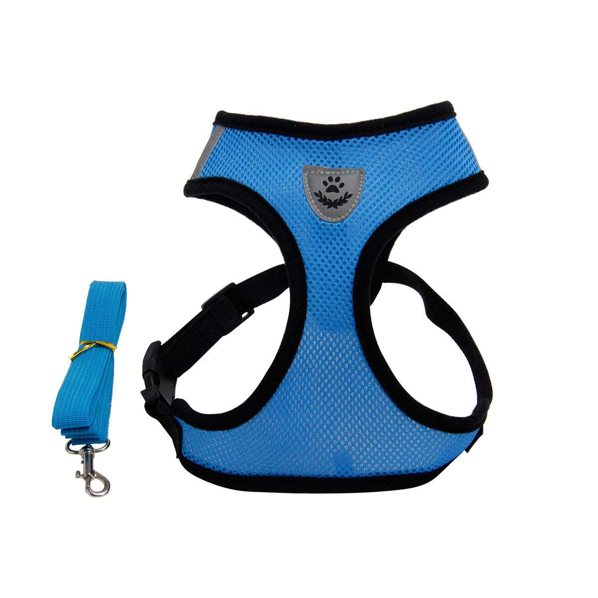 A colorful expandable harness and leash combo available at Adorable Pet Supply.
