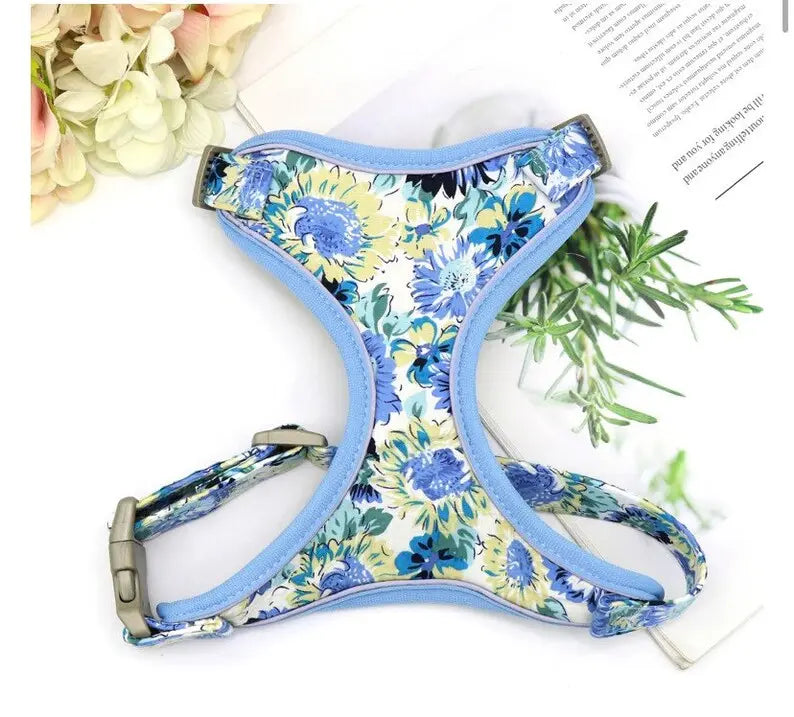 A Floral Dog Harness Set available at Adorable Pet Supply.