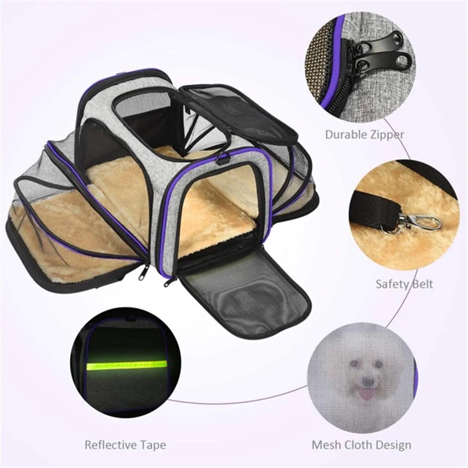 Pet Travel Expandable Carrier can be purchase at Adorable Pet Supply.