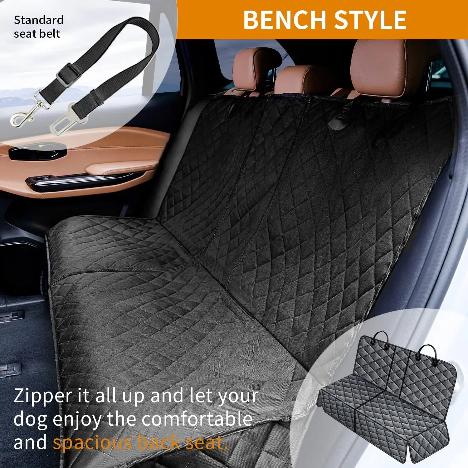 Dog Car Waterproof Seat Cover For Back Seat