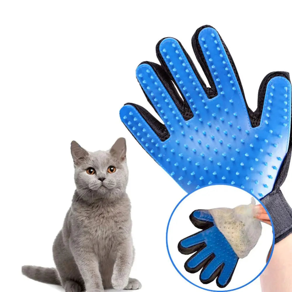 Cat Grooming Glove which extremely helpful during shedding time for any  of your furry pets.