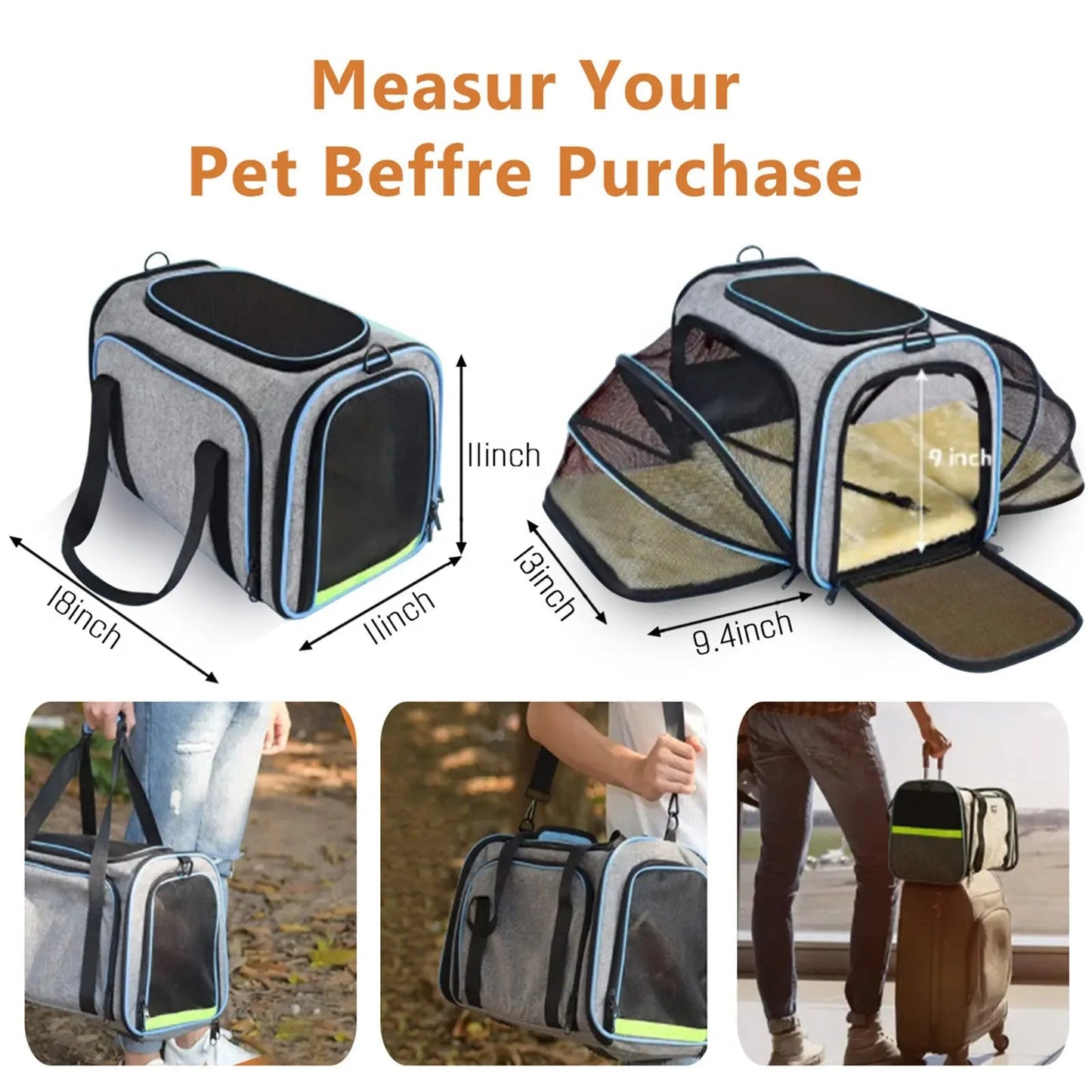 Pet Travel Expandable Carrier can be purchase at Adorable Pet Supply.