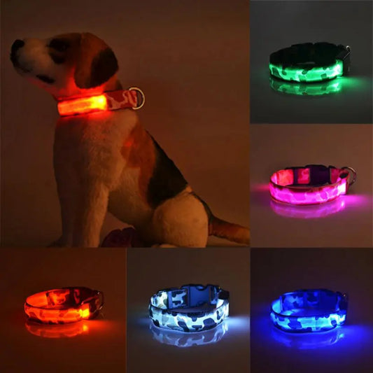 Camouflage Luminous Dog Collar - Adorable Pet Supply