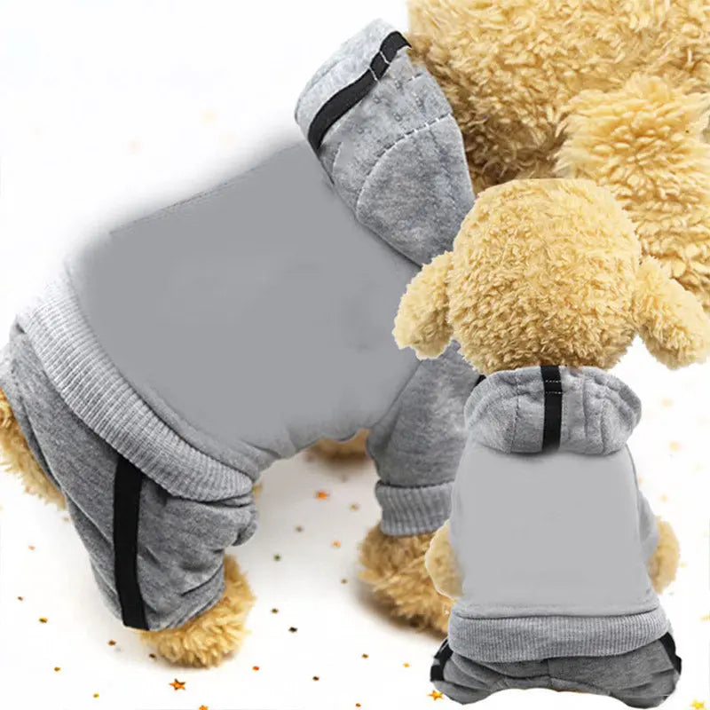 Doggy four-legged Sweatsuit available at Adorable Pet Supply.
