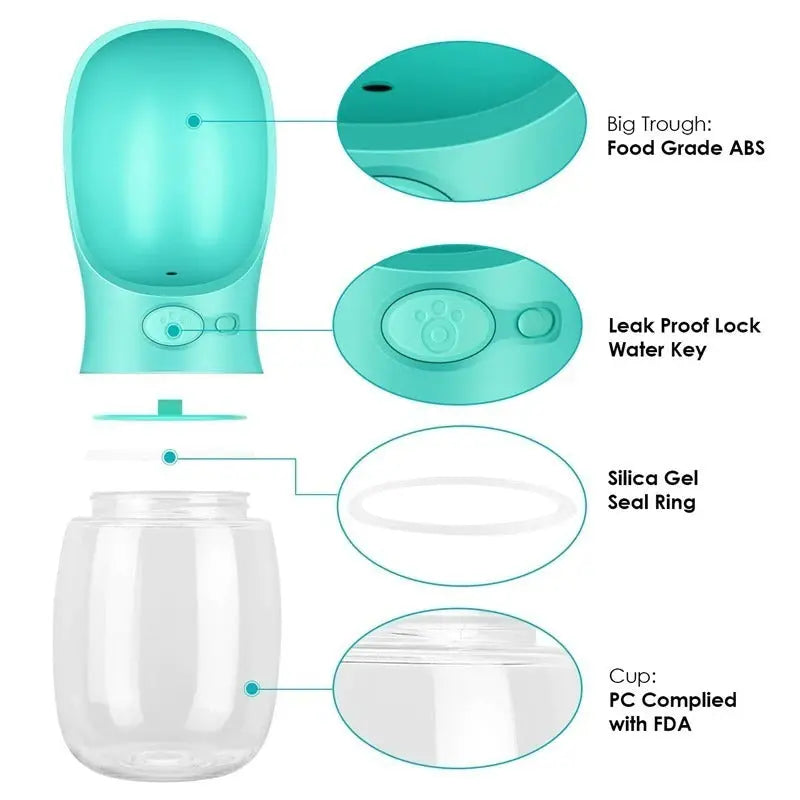 Portable Dog Water Bottle Feeder available at Adorable Pet Supply.
