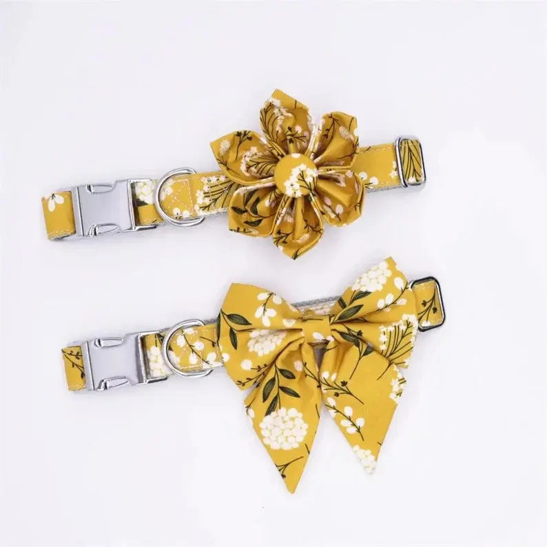 Yellow Floral Leash Harness Set is available at Adorable Pet Supply.