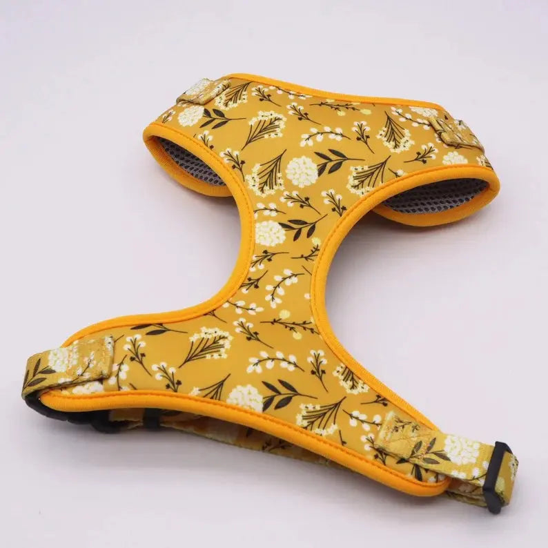 Yellow Floral Leash Harness Set is available at Adorable Pet Supply.