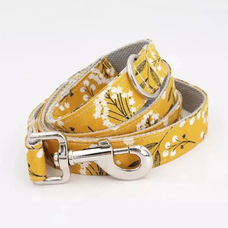 Yellow Floral Leash Harness Set is available at Adorable Pet Supply.