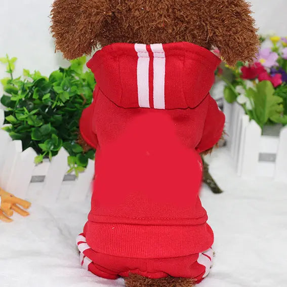 Doggy four-legged Sweatsuit available at Adorable Pet Supply.