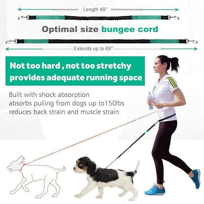 New Product Amazon Cross-Border Pet Dog Running Leash Set Reflective Night Running Waist Bag