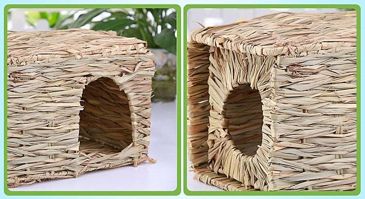 A Grass Straw House for small pets is available at Adorable Pet Supply.