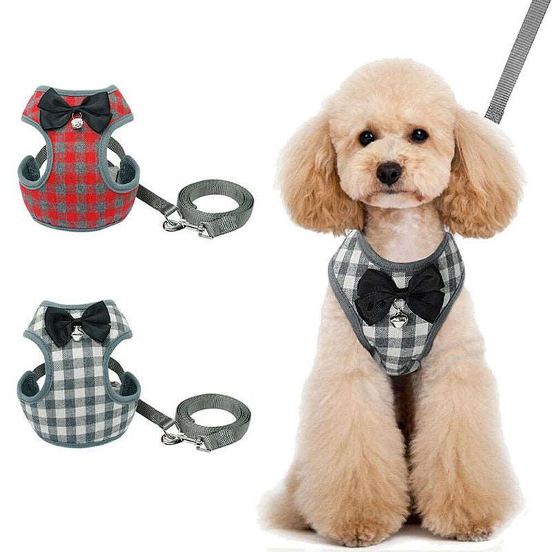 A classy attire harness and leash available at Adorable Pet Supply.