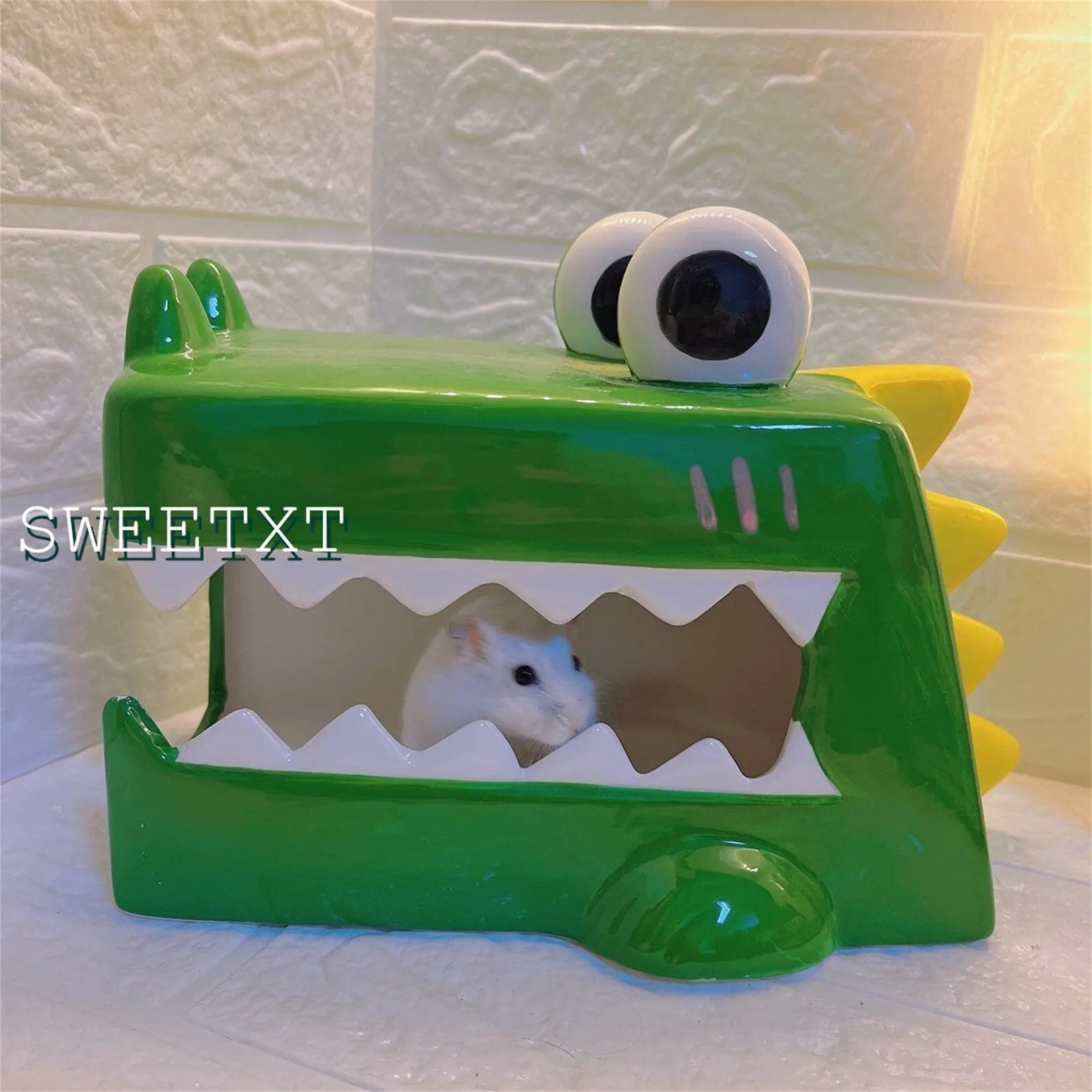 Green Ceramic Hamster Hideout available Adorable Pet Supply