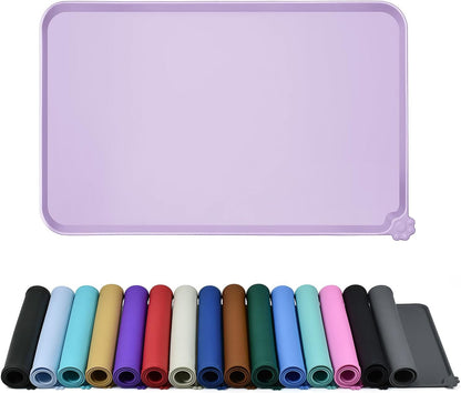 Silicone Dog & Cat Feeding Mat with Raised Edge, Waterproof & Non-Slip