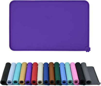 Silicone Dog & Cat Feeding Mat with Raised Edge, Waterproof & Non-Slip