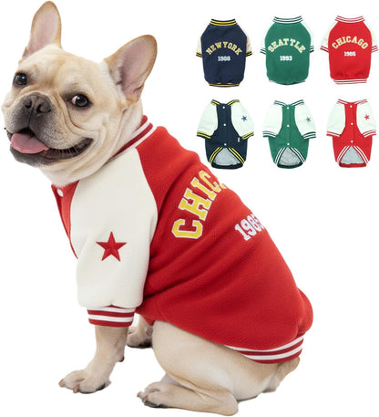 Warm Dog Varsity Jacket Heavyweight Fleece Pet Coat Small-4XL