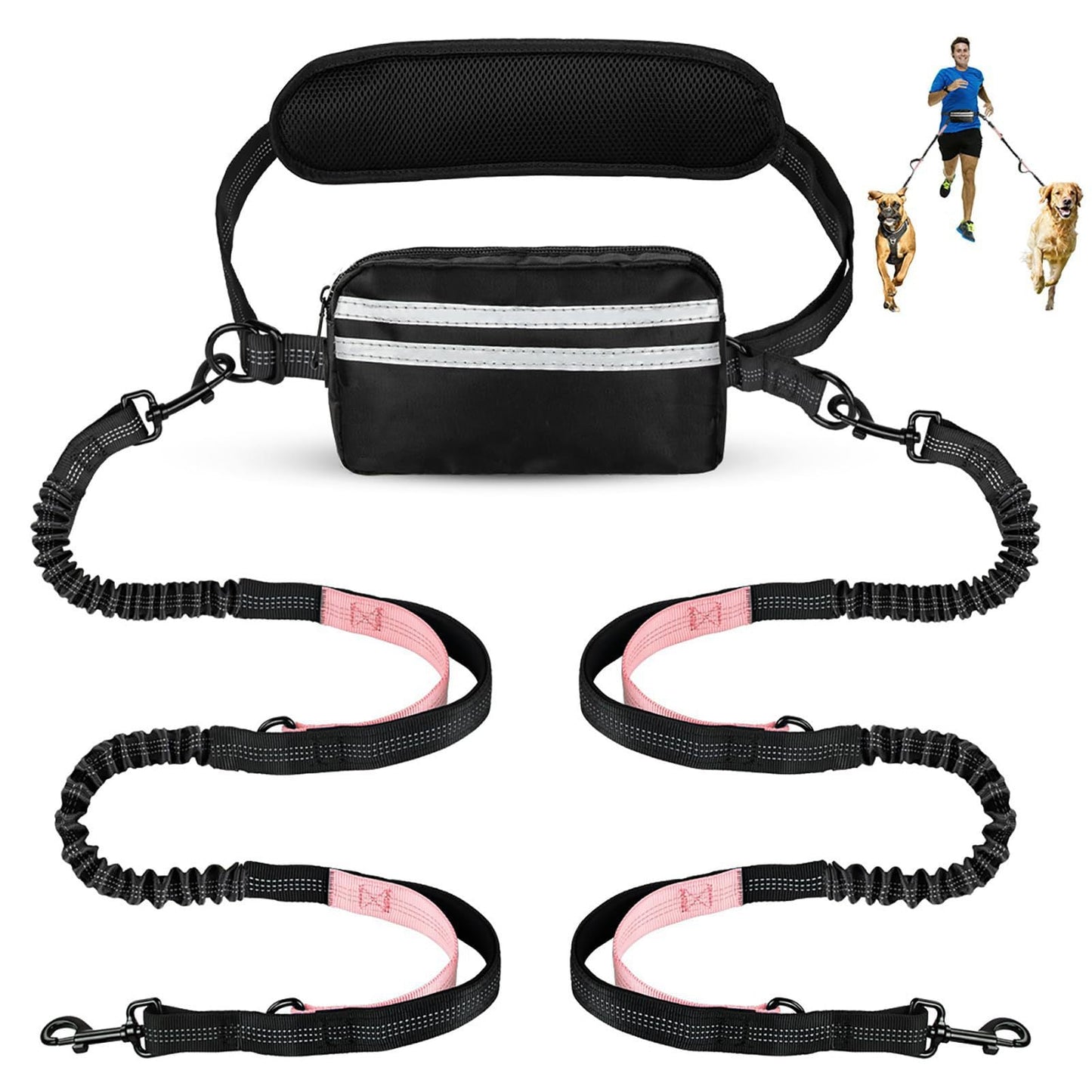 New Product With Waist Bag Running Leash Amazon Pet Leash Cross-Border Sports Running Leash