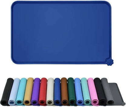 Silicone Dog & Cat Feeding Mat with Raised Edge, Waterproof & Non-Slip