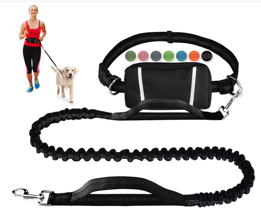 New Product Amazon Cross-Border Pet Dog Running Leash Set Reflective Night Running Waist Bag