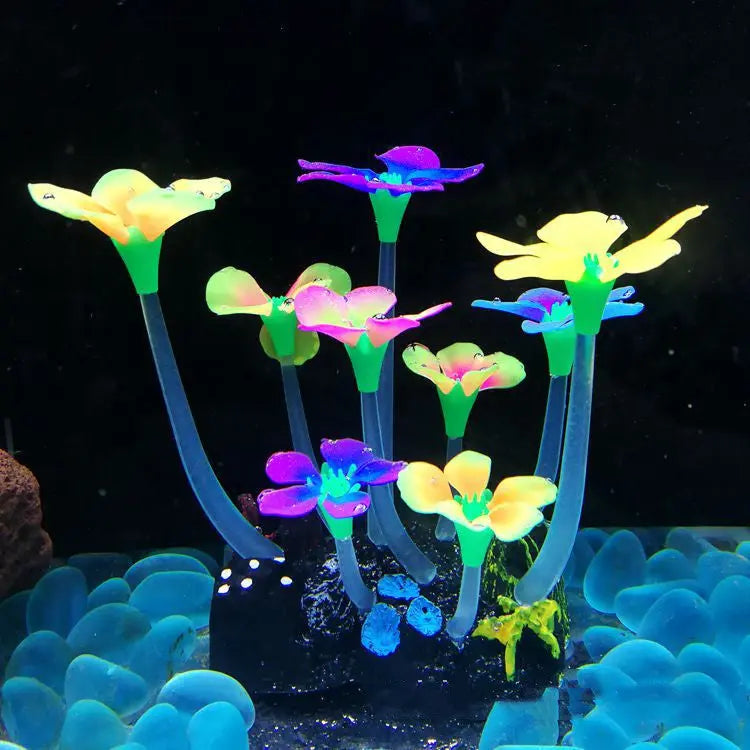 Rockery Ornaments Luminous Water Plants - Adorable Pet Supply