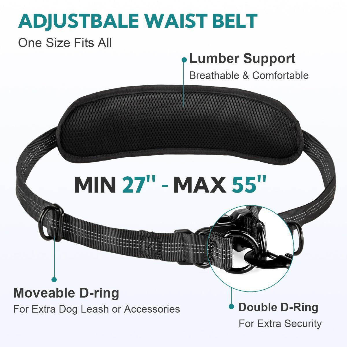 New Product With Waist Bag Running Leash Amazon Pet Leash Cross-Border Sports Running Leash