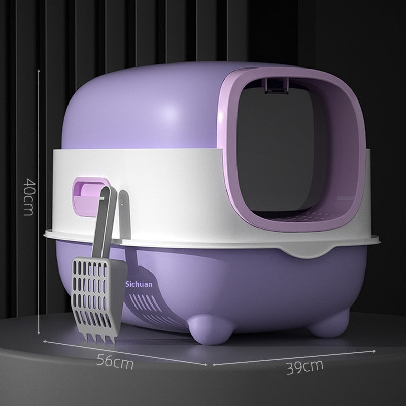 Enclosed Lift-Top Cat Litter Box