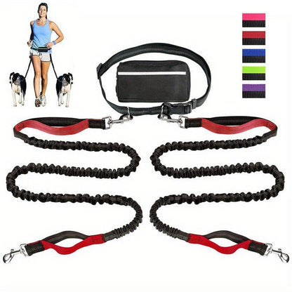New Product Amazon Cross-Border Pet Dog Running Leash Set Reflective Night Running Waist Bag
