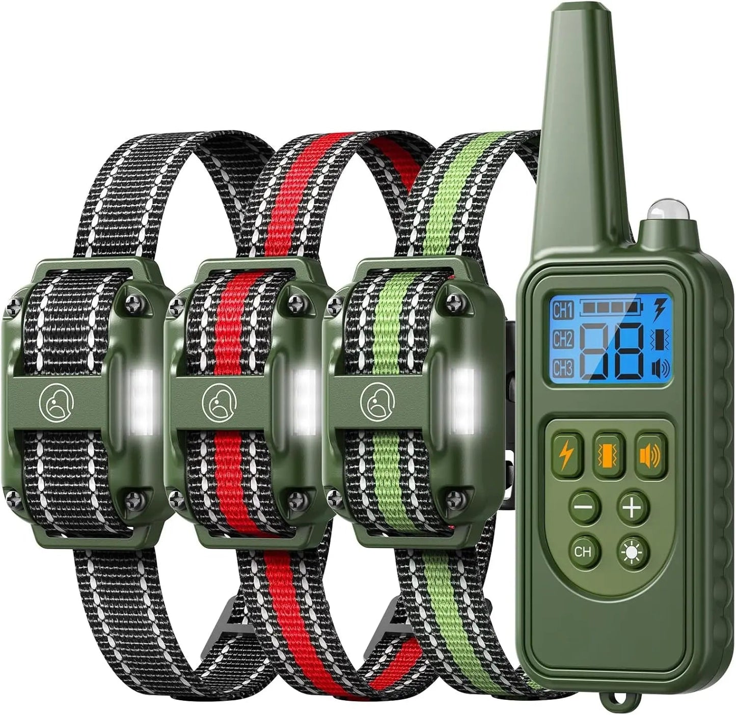 Waterproof Rechargeable Dog Training Collar – 2600ft Range, 3-Dog System, IPX7
