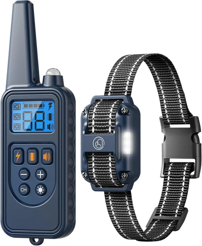 Waterproof Rechargeable Dog Training Collar – 2600ft Range, 3-Dog System, IPX7