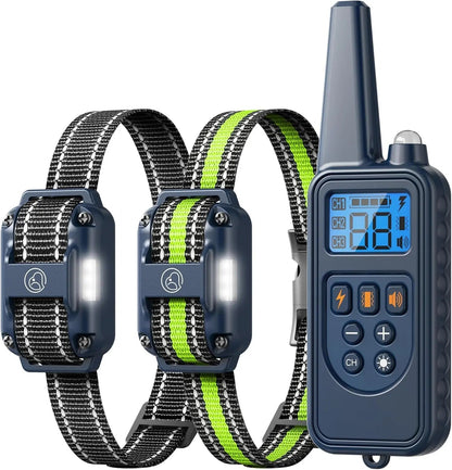Waterproof Rechargeable Dog Training Collar – 2600ft Range, 3-Dog System, IPX7
