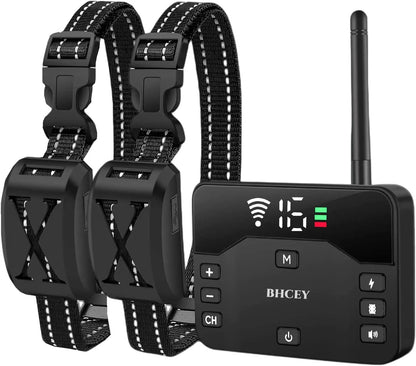 Wireless Dog Fence Training Collar System Rechargeable Waterproof up to 2 Dogs