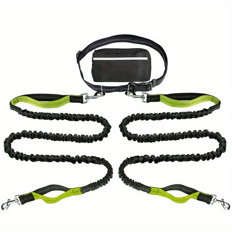 New Product Amazon Cross-Border Pet Dog Running Leash Set Reflective Night Running Waist Bag
