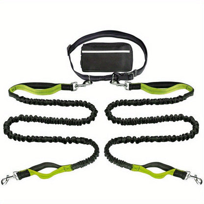 New Product Amazon Cross-Border Pet Dog Running Leash Set Reflective Night Running Waist Bag
