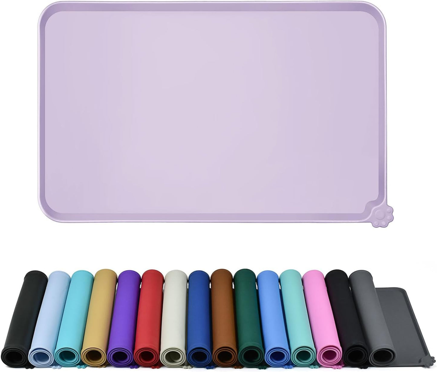 Silicone Dog & Cat Feeding Mat with Raised Edge, Waterproof & Non-Slip