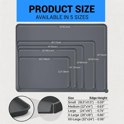 Silicone Dog & Cat Feeding Mat with Raised Edge, Waterproof & Non-Slip