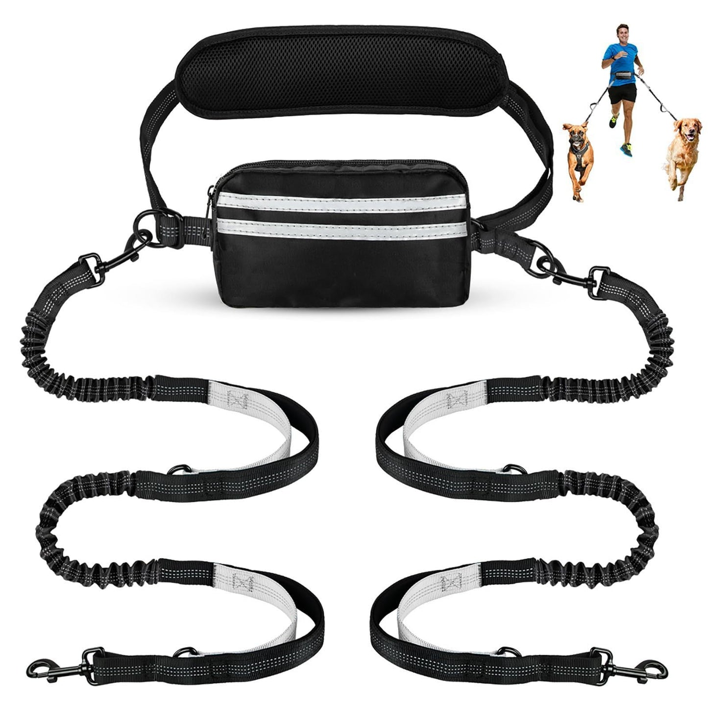 New Product With Waist Bag Running Leash Amazon Pet Leash Cross-Border Sports Running Leash