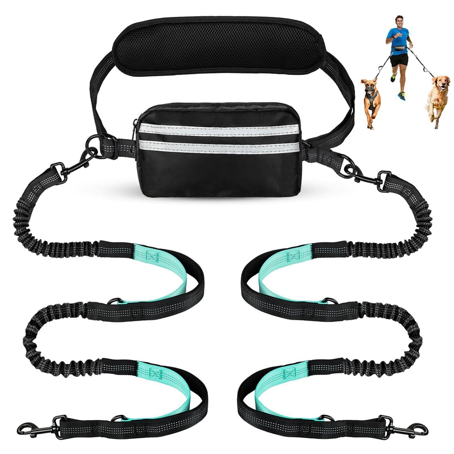 New Product With Waist Bag Running Leash Amazon Pet Leash Cross-Border Sports Running Leash